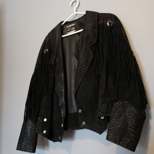 Black leather jacket